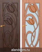 Шпонированная дверь Тюльпан 2